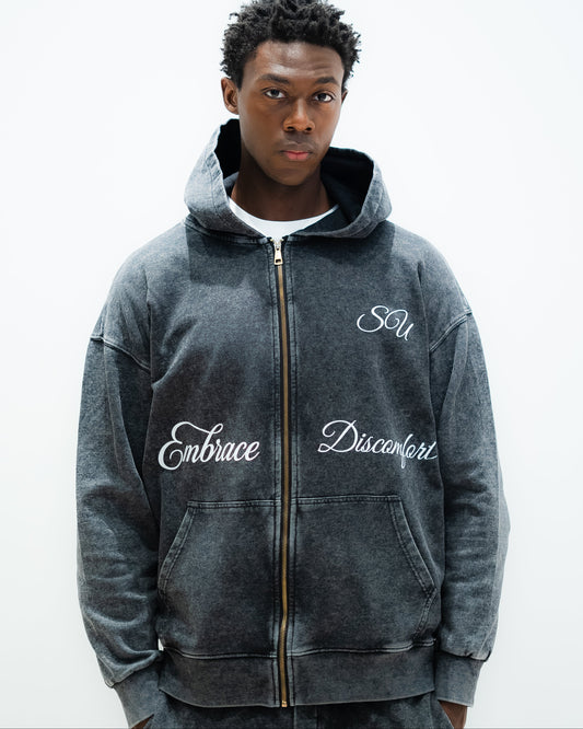 EMBRACE DISCOMFORT - TRACKSUIT - ACID WASH BLACK