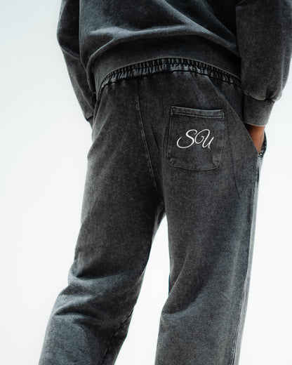 EMBRACE DISCOMFORT - TRACKSUIT - ACID WASH BLACK