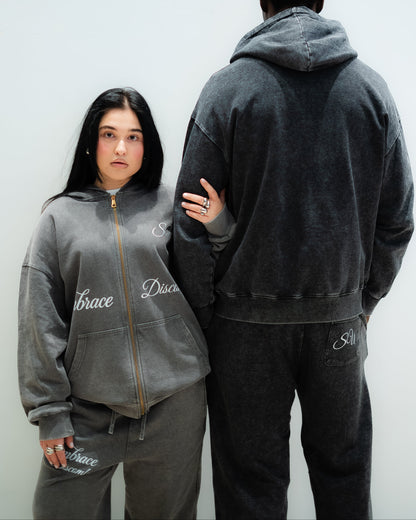 EMBRACE DISCOMFORT - TRACKSUIT - ACID WASH GREY