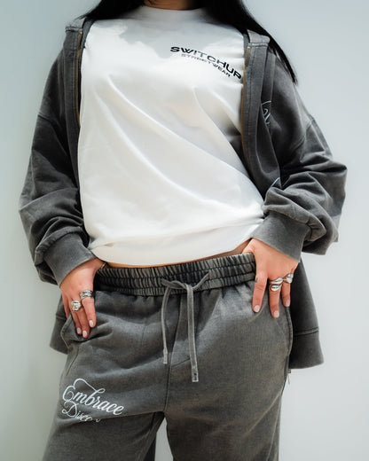 EMBRACE DISCOMFORT - TRACKSUIT - ACID WASH GREY