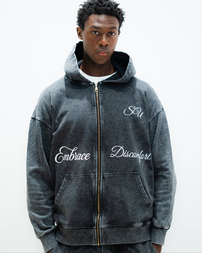 EMBRACE DISCOMFORT - TRACKSUIT - ACID WASH BLACK
