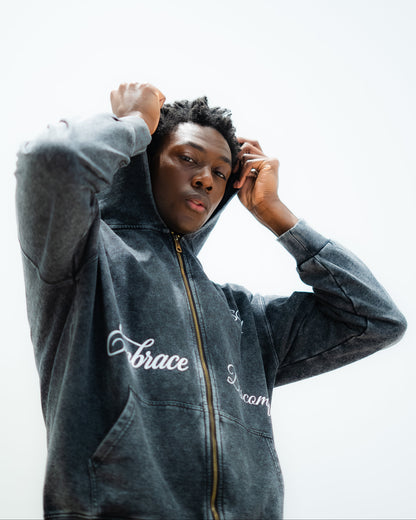 EMBRACE DISCOMFORT - JACKET - ACID WASH BLACK