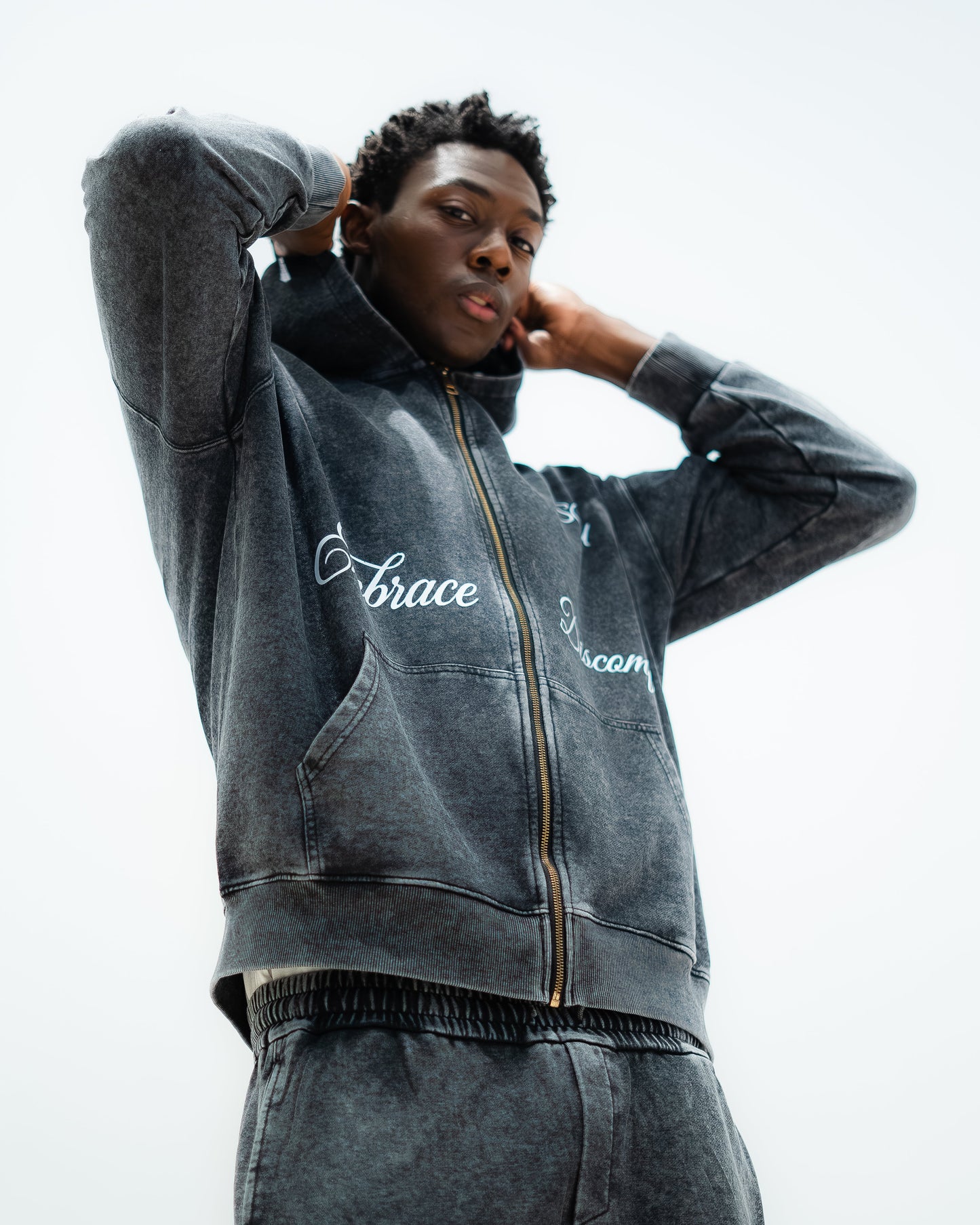 EMBRACE DISCOMFORT - JACKET - ACID WASH BLACK